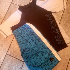 Boys sz 8 Big Chill Swim Trunks and Rashguard